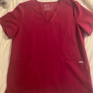 Figs XL Dark Magenta Casma Scrub Top